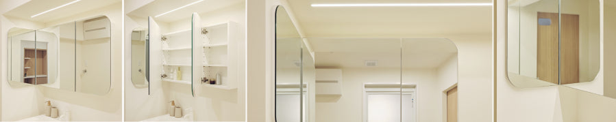 【新商品】L字型三面ミラー収納